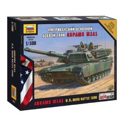 Zvezda Abrams M1 A1 Mini kits Modern 1:100 makett harcjármű (7405)