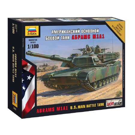 Zvezda Zvezda Abrams M1 A1 Mini kits Modern 1:100 makett harcjármű (7405)