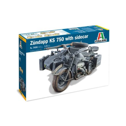 Italeri Zündapp KS 750 with sidecar  1:9 makett harcjármű (7406s)