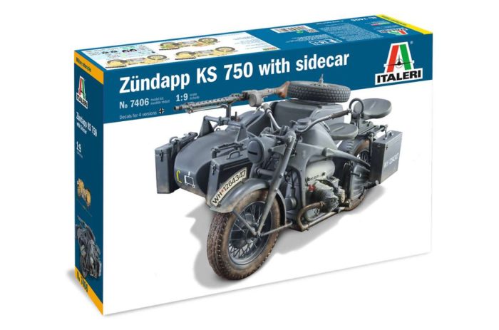 Italeri Italeri Zündapp KS 750 with sidecar  1:9 makett harcjármű (7406s)