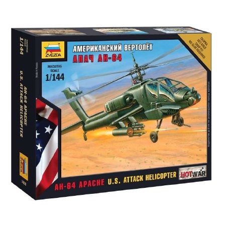 Zvezda AH-64 Apache U.S. Attack helikoőter makett 7408