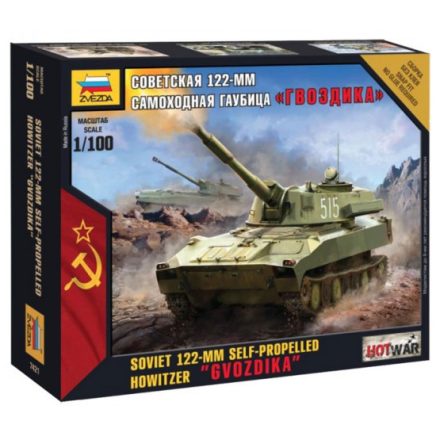 Zvezda 122-mm Gvozdika 1:100 makett harcjármű (7421)