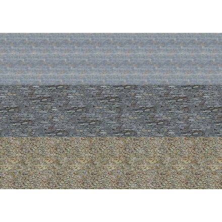 Busch Dekorlap: Elhanyagolt téglafal és alapzat (2db) 210x1448 mm (7443)