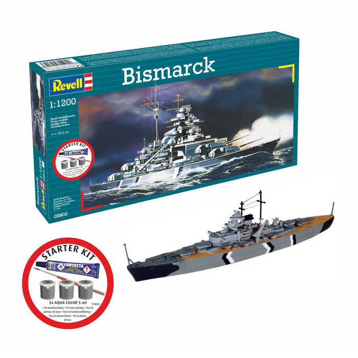 Revell Revell Starter Kit Bismarck (75802) 1:1200 makett hajó