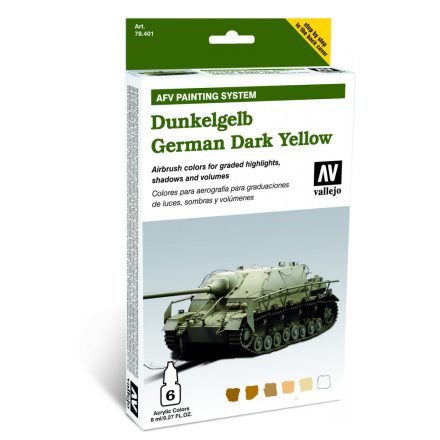 Vallejo 78401 Model Air - AFV German Yellow Armour Painting System Paint set