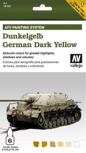 Vallejo German Dark Yellow AFV paint set német sötétsárga színhez festékes szett 78401