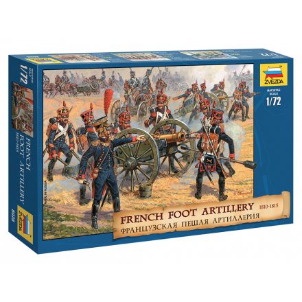 Zvezda French Foot Artillery (1812-14) makett figura 1:72 (8028)