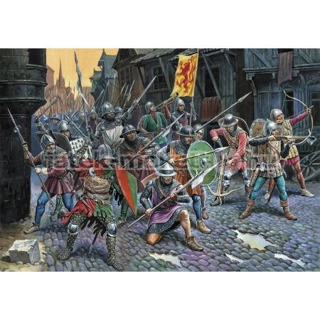 Zvezda Zvezda French Infantry Of The 100 Years War makett figura 1:72 (8053)