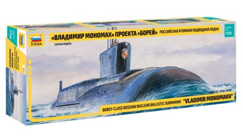 Zvezda SSBN Borey Nuc. Submarine tengeralattjáró makett 1:350 9058
