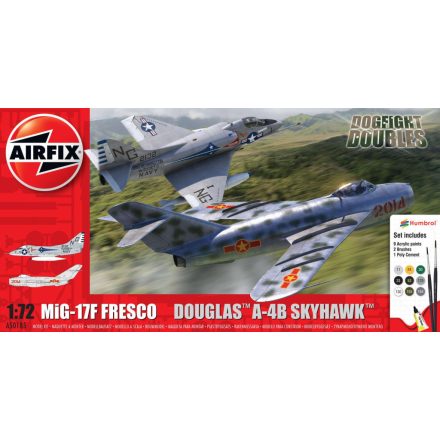 Airfix Mig 17F Fresco Douglas A-4B Skyhawk 1:72 makett készlet festékkel, ragasztóval (A50185)