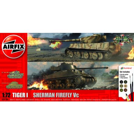 Airfix Tiger 1 vs Sherman Firefly 1:72 makett készlet festékkel, ragasztóval (A50186)