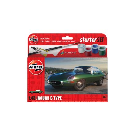 Airfix Small Starter Set Jaguar E-Type 1:43 makett készlet festékkel, ragasztóval (A55009)