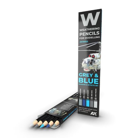 AK Interactive Weathering pencils - Watercolor Pencil Set Grey And Blue Camouflages