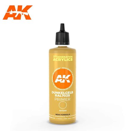 AK Interactive Primer - DUNKELGELB RAL 7028 DARK YELLOW SURFACE PRIMER 100ML  3Ş Gen