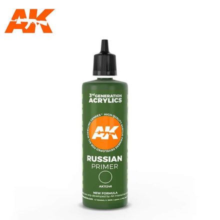 AK Interactive Primer - RUSSIAN GREEN SURFACE PRIMER 100ML. 3Ş Generación