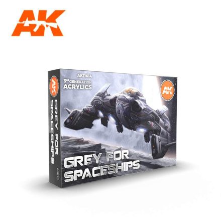 AK Interactive Paints set - GREY FOR SPACESHIPS SET