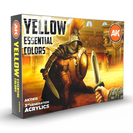 AK Interactive Paints set - YELLOW ESSENTIAL COLORS 3GEN SET