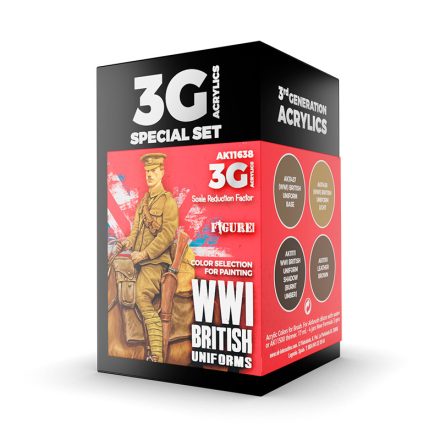 AK Interactive Paints set - WWI BRITISH UNIFORMS 3G