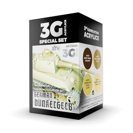 AK Interactive AFV Paint set - MODULATION GERMAN DUNKELGELB 3G