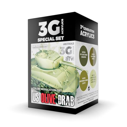AK Interactive AFV Paint set - MODULATION US OLIVE DRAB  3G