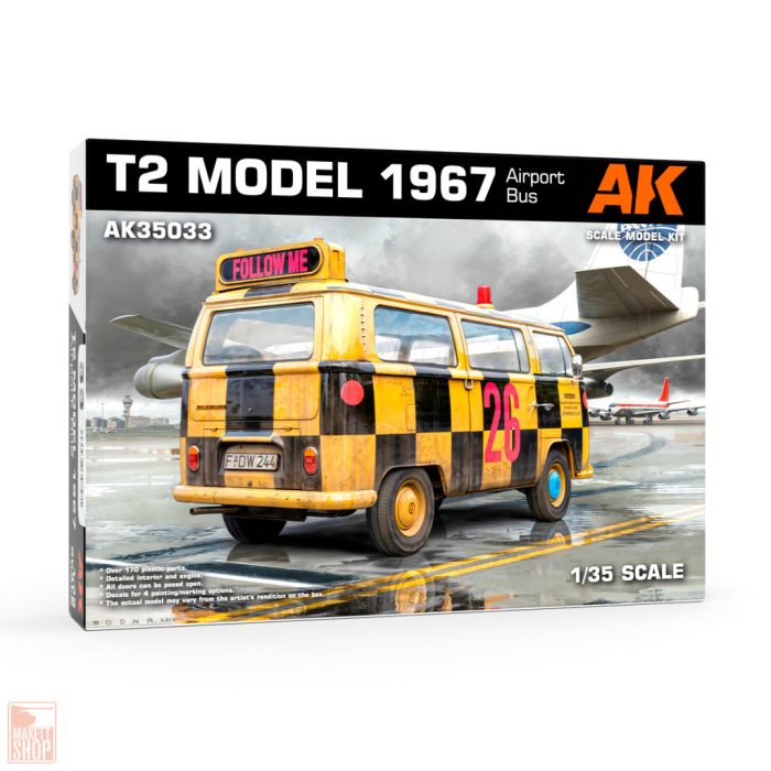 AK-Interactive AK35033 1:35 Volkswagen T2 Model 1967 airport bus