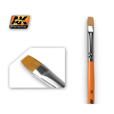 AK Interactive Brushes - FLAT BRUSH 8 SYNTHETIC
