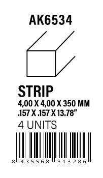AK-Interactive Strips 4.00 x 4.00 x 350mm - STYRENE STRIP