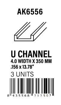 AK-Interactive U Channel 4.0 width x 350mm - STYRENE STRIP