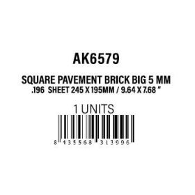  AK-Interactive Square Pavement Brick Big.5 MM/.196  Sheet 245x195
