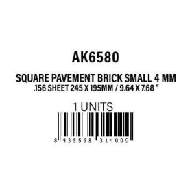   AK-Interactive Square Pavement Brick Small 4MM/156 Sheet 245x195