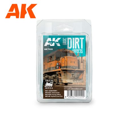 AK Interactive Trains Weathering ships SETS - BASIC DIRT EFFECTS WEATHERING SET TRAIN SERIES