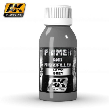 AK Interactive Primer - GREY PRIMER AND MICROFILLER 100 ml