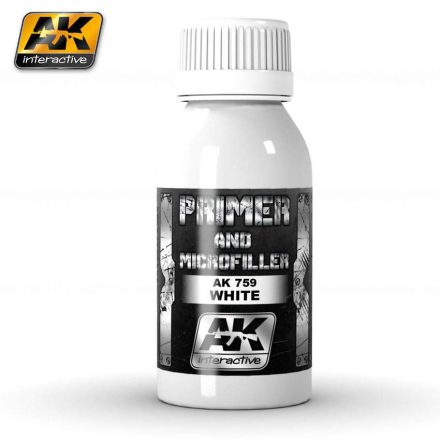 AK Interactive Primer - WHITE PRIMER AND MICROFILLER 100 ml
