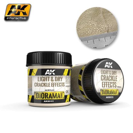 AK Interactive Vignettes texture products - LIGHT & DRY CRACKLE EFFECTS-100ml(Acrylic)