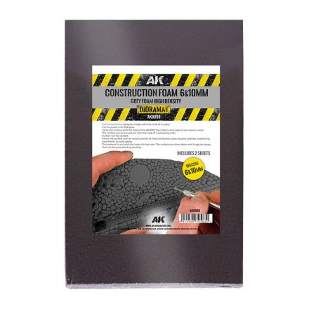 AK Interactive  Construction Foam 6&10mm-blue Foam195x295mm(2sheets)