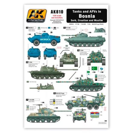 AK Interactive WET Transfers - TANKS AND AFVS IN BOSNIA