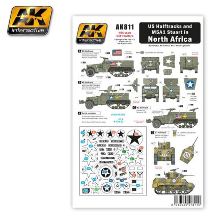 AK Interactive WET Transfers - US HALFTRACKS AND M5A1 IN NORTH AFRICA