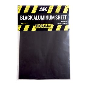   AK-Interactive Black aluminum sheet 150um (micrometer) 200X250mm