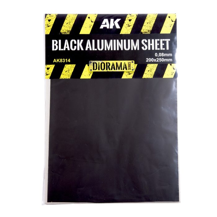 AK-Interactive Black aluminum sheet 150um (micrometer) 200X250mm