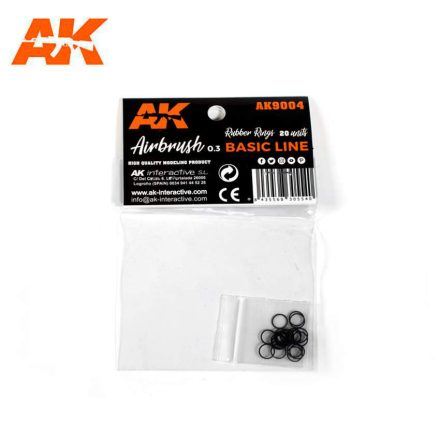 AK Interactive Tools - Rubber Rings - 20 units (Airbrush Basic Line 0.3)