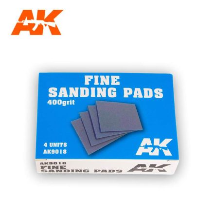 AK Interactive Sandpaper - Fine Sanding Pads 400 grit. 4 units 