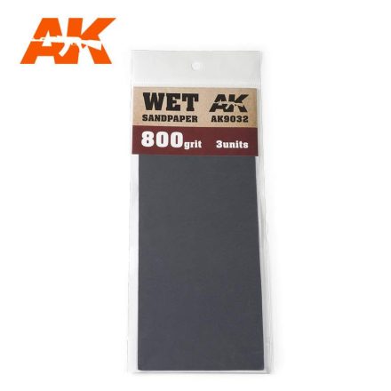 AK Interactive Sandpaper - Wet Sandpaper 800 Grit. 3 units