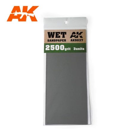 AK Interactive Sandpaper - Wet Sandpaper 2500 Grit. 3 units