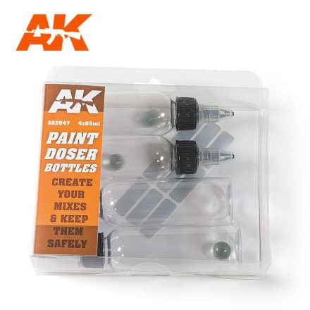 AK Interactive Complements - Paint Doser Bottles 4x60 ml