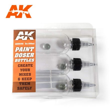 AK Interactive Complements - Paint Doser Bottles 3x100 ml