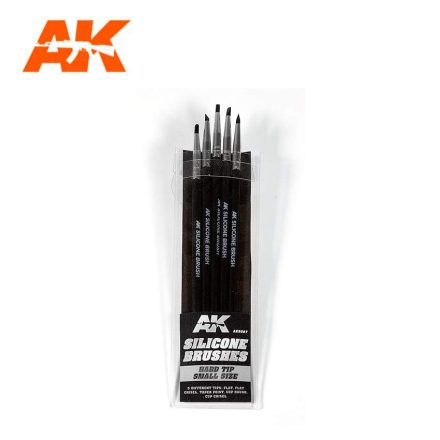 AK Interactive Tools -  SET OF 5 SILICONE BRUSHES HARD TIP SMALL