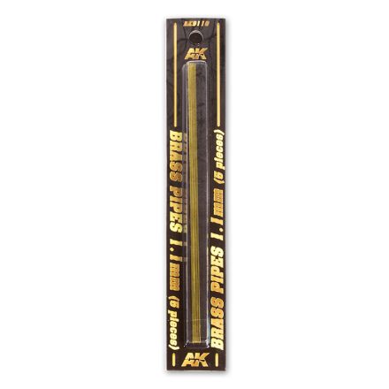 AK Interactive Brass Pipes 1,1mm, 5 Units