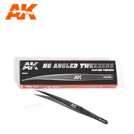 AK Interactive Tools - HG ANGLED TWEEZERS 02 (FLAT-END)