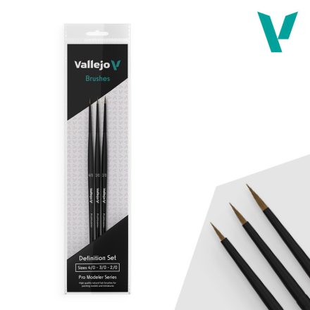 Vallejo Pro Modeler - Definition Set - Natural Hair (Sizes 4/0, 3/0 & 2/0)