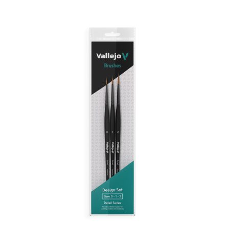 Vallejo Brush Set - Design Set - Synthetic fibers (Sizes 0, 1 & 2)